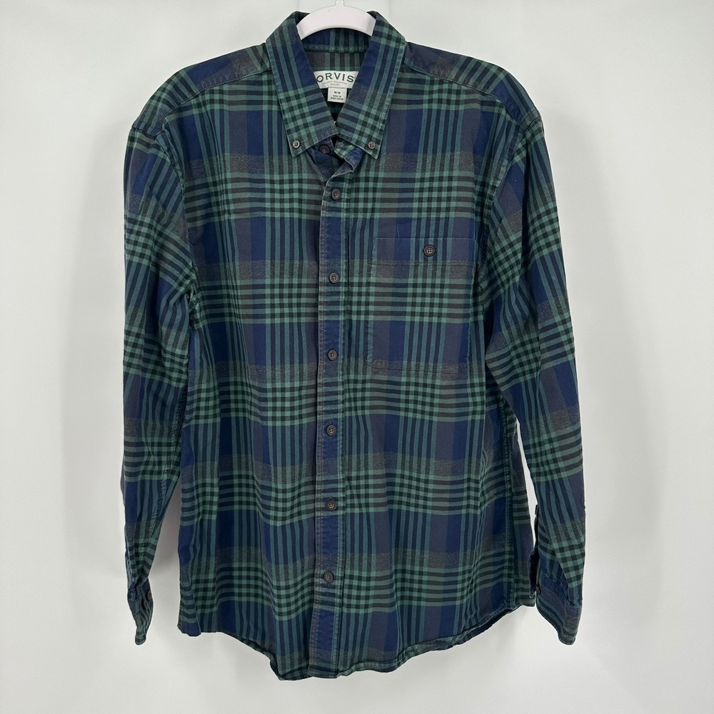 Orvis Mens Preppy Plaid Shirt Size M Long Sleeve Heritage Rugged Outdoors